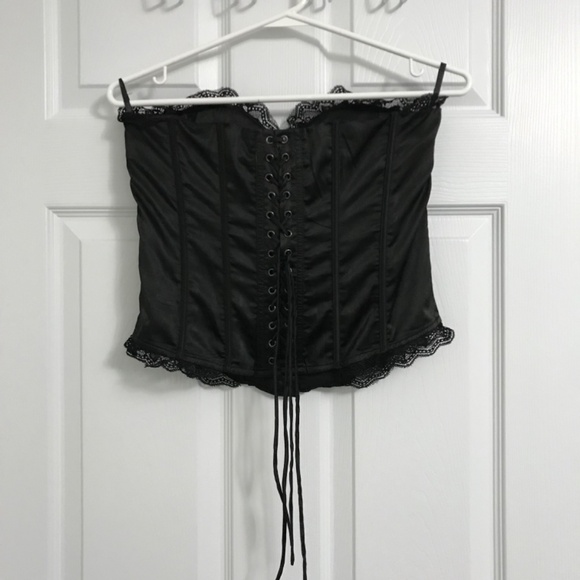 NWT Y2K Urban Behavior Goth Lace Corset Top M Black - Picture 3 of 6